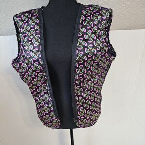 Womens Joe Rocket Vest Black Pink Sz Large  Motorcycle Streetwear Full Zip S0371